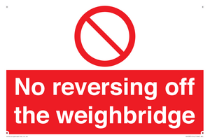 No reversing off the weighbridge